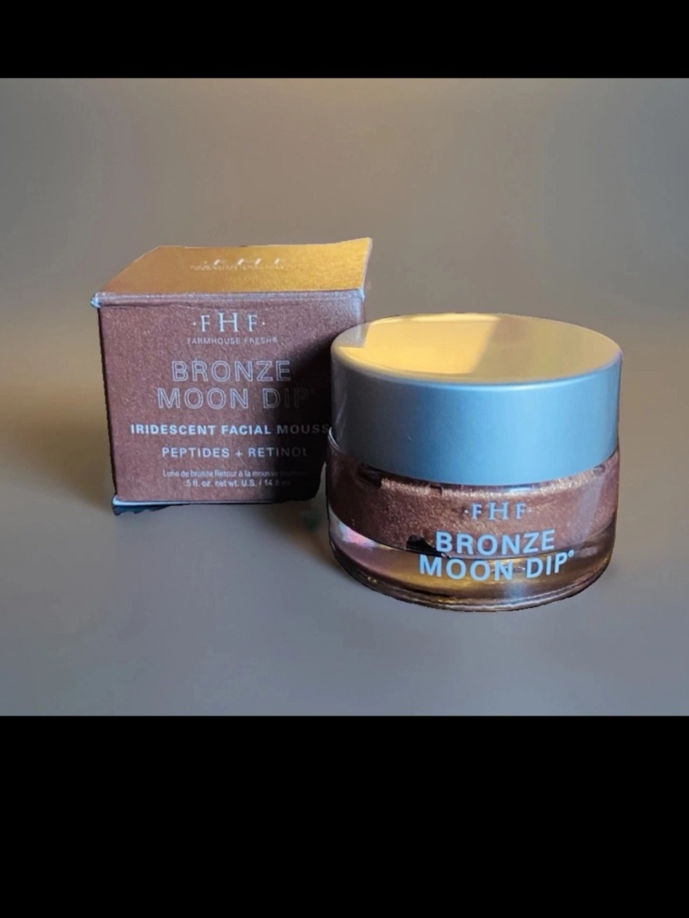 FHF Farmhouse Fresh Bronze Moon Dip Iridescent Mousse Peptides Retinol .5 oz